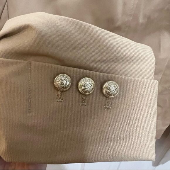 NWT GENERATION LOVE KARL GABARDINE BLAZER TAN size large women cropped - Picture 5 of 14